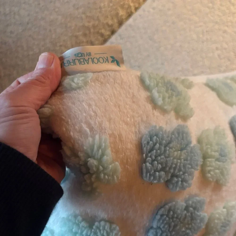 UGG Kookaburra Blue and Cream Textured Pillow